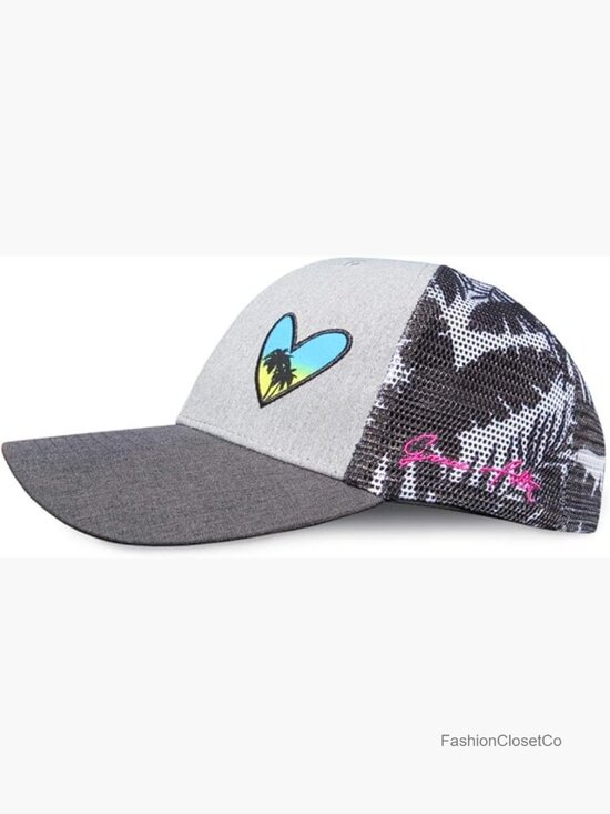 Women\'s Trucker Snapback Baseball Cap with Floral Mesh main image 5